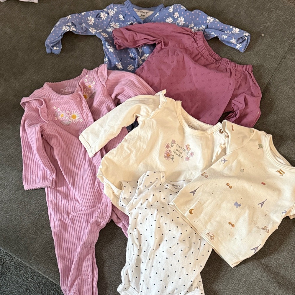 Children's Mixed Long-Sleeve Pajama Set in Purple, Pink, Blue & Cream